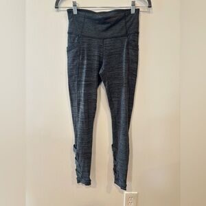 Athleta Gray Chaturanga Cut Out Yoga Gym Workout Pants Leggings Size Small